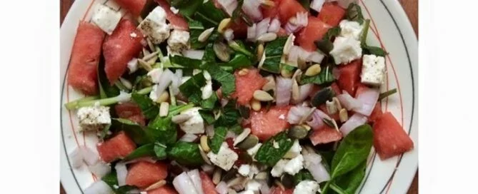 Watermeloen spinazie salade Receptenpret met Fred